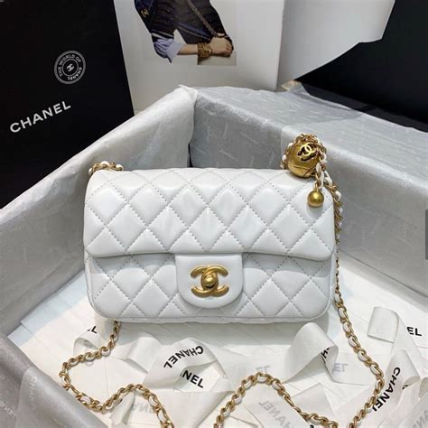 chanel white bah|Chanel flap bags.